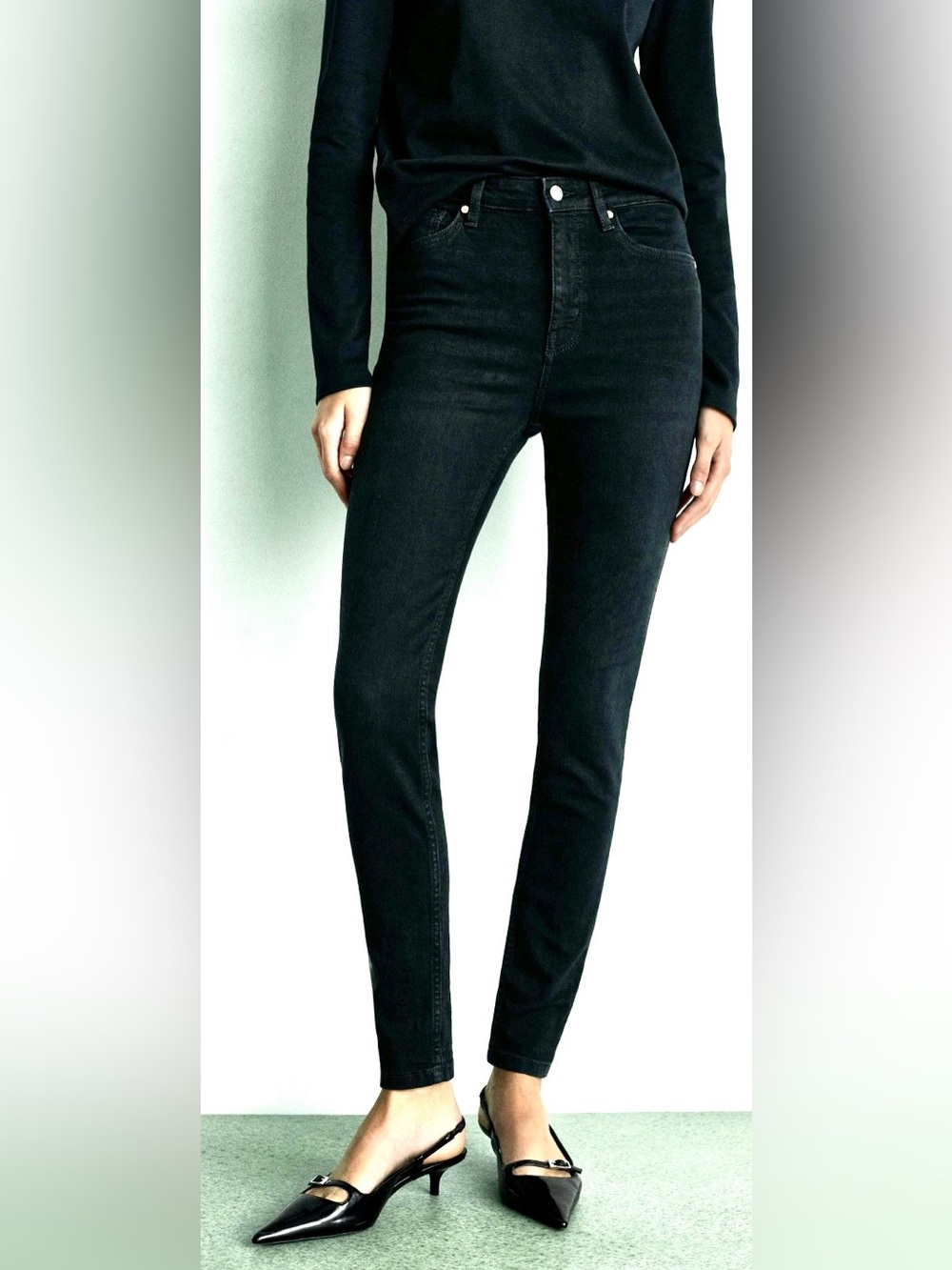 Mango High Rise Stretch straight Jeans